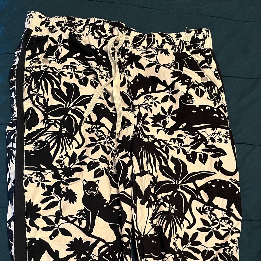Maeve Black and White Patterned Pants